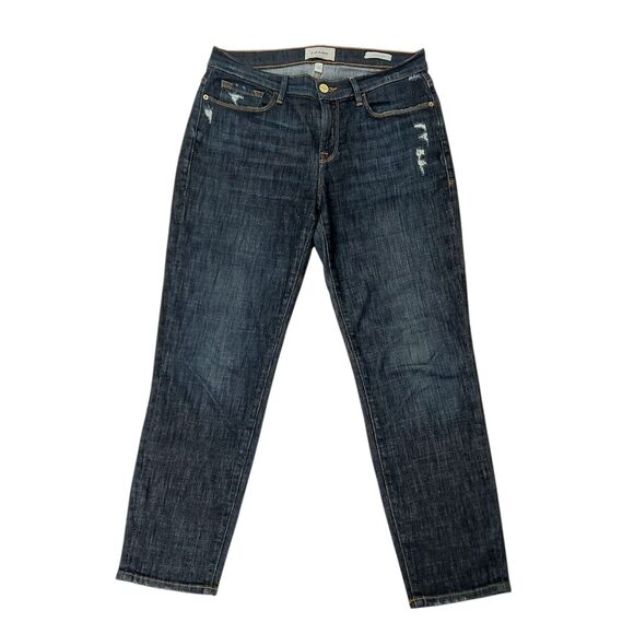 Frame Jeans Womens 26 Blue Le Gargon Crop Boyfriend Dark Wash Mid Rise Denim - Picture 1 of 12